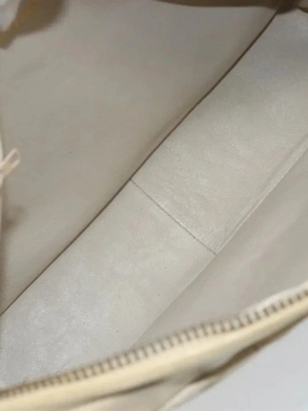 CHANEL Shoulder Bag Lamb Skin Beige Gold CC Auth BA11562A